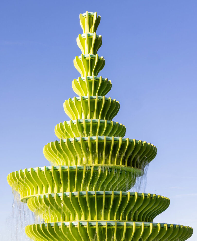 London's 4.3m Lime Green Fountain: A New Social Hub in Brent Cross