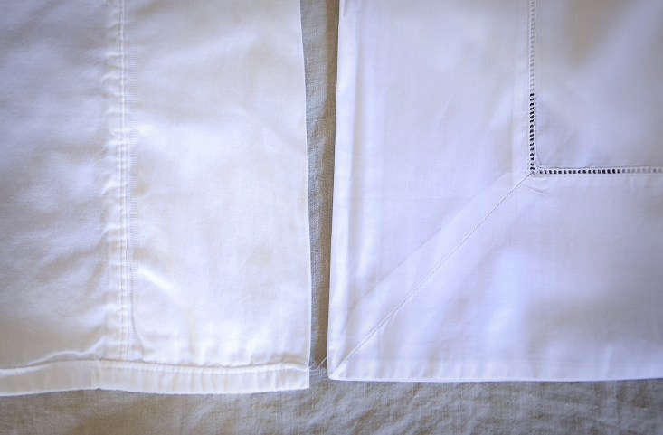 Side-by-side comparison of Sferra bedding craftsmanship versus a mid-priced sheet.