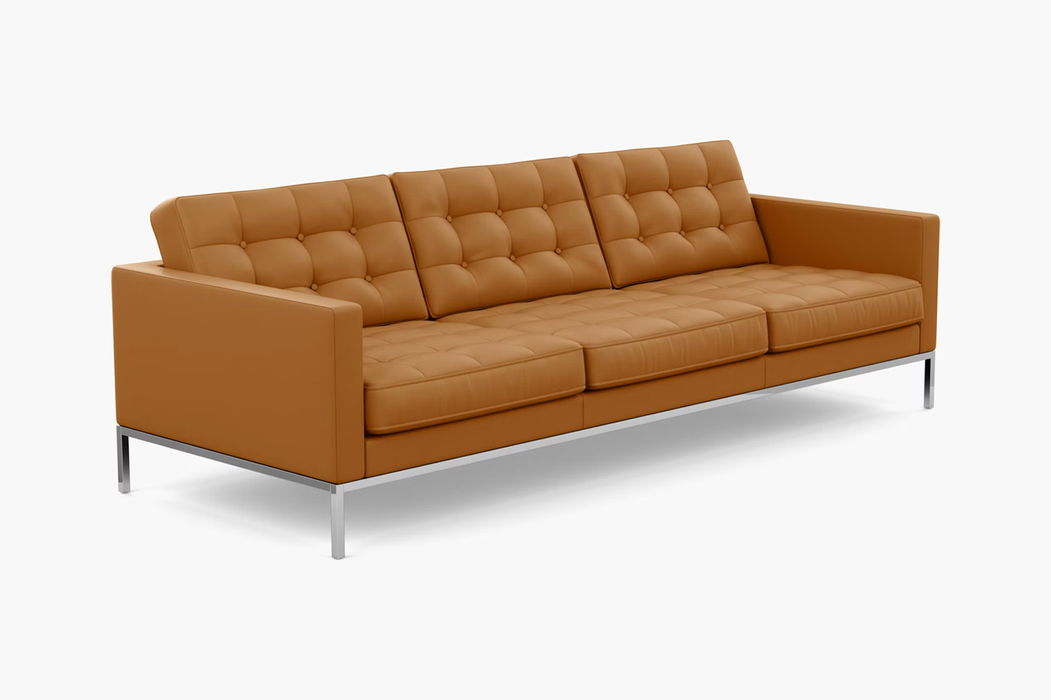 Florence Knoll Relaxed Sofa Three Seater in dark Volo Leather.
