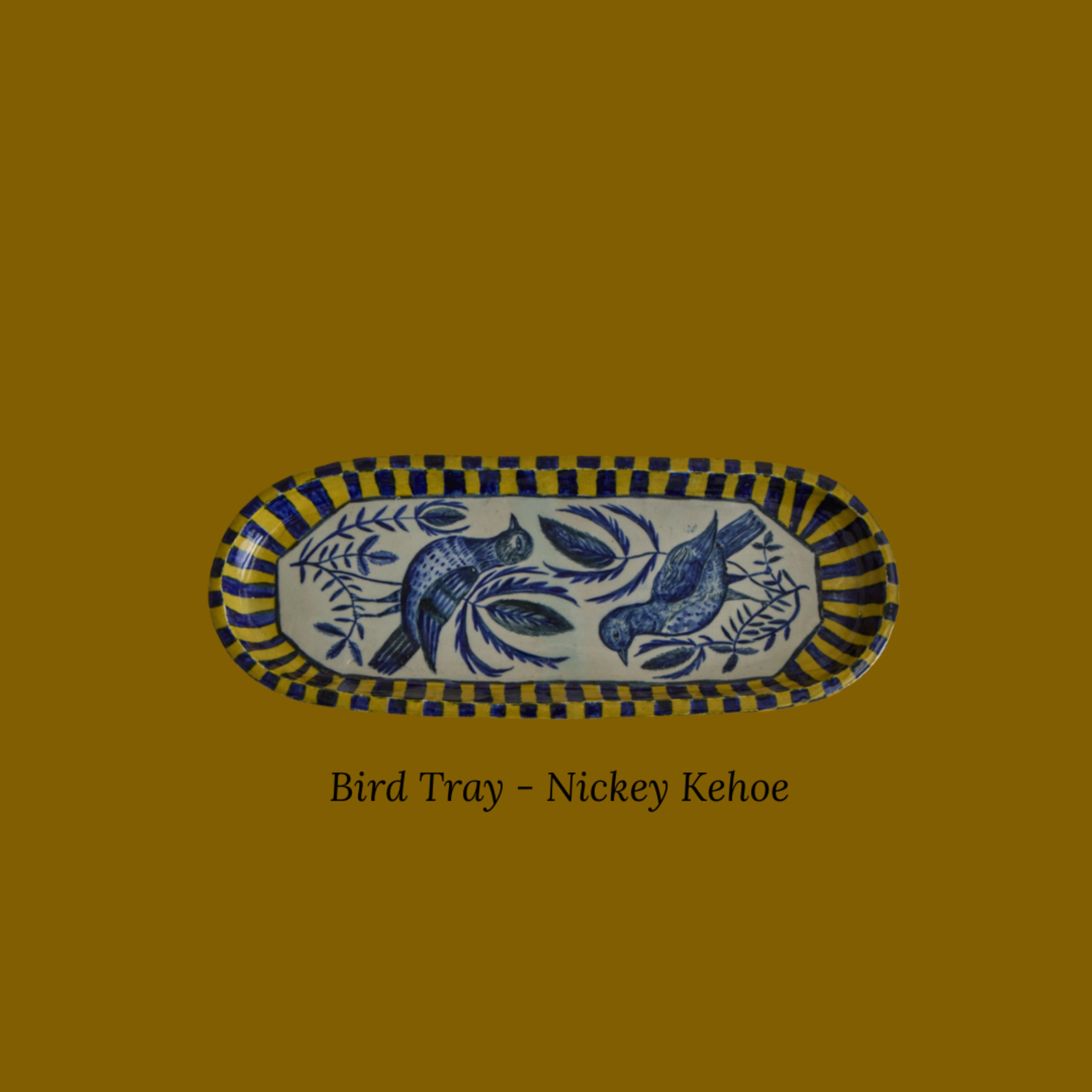 A sleek, modern metallic serving tray with minimalist lines.