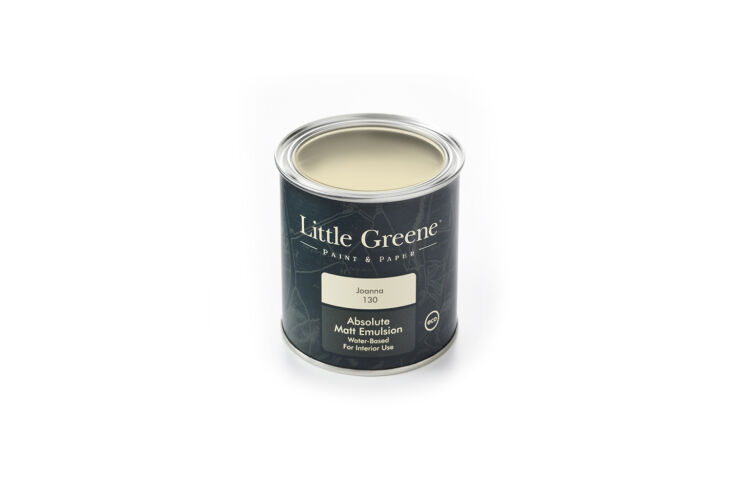 A white can of Little Greene Absolute Matt Emulsion interior paint.