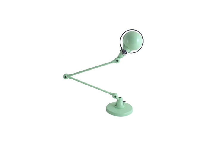 Jielde Signal Desk Lamp in Water Green providing a vintage industrial accent.