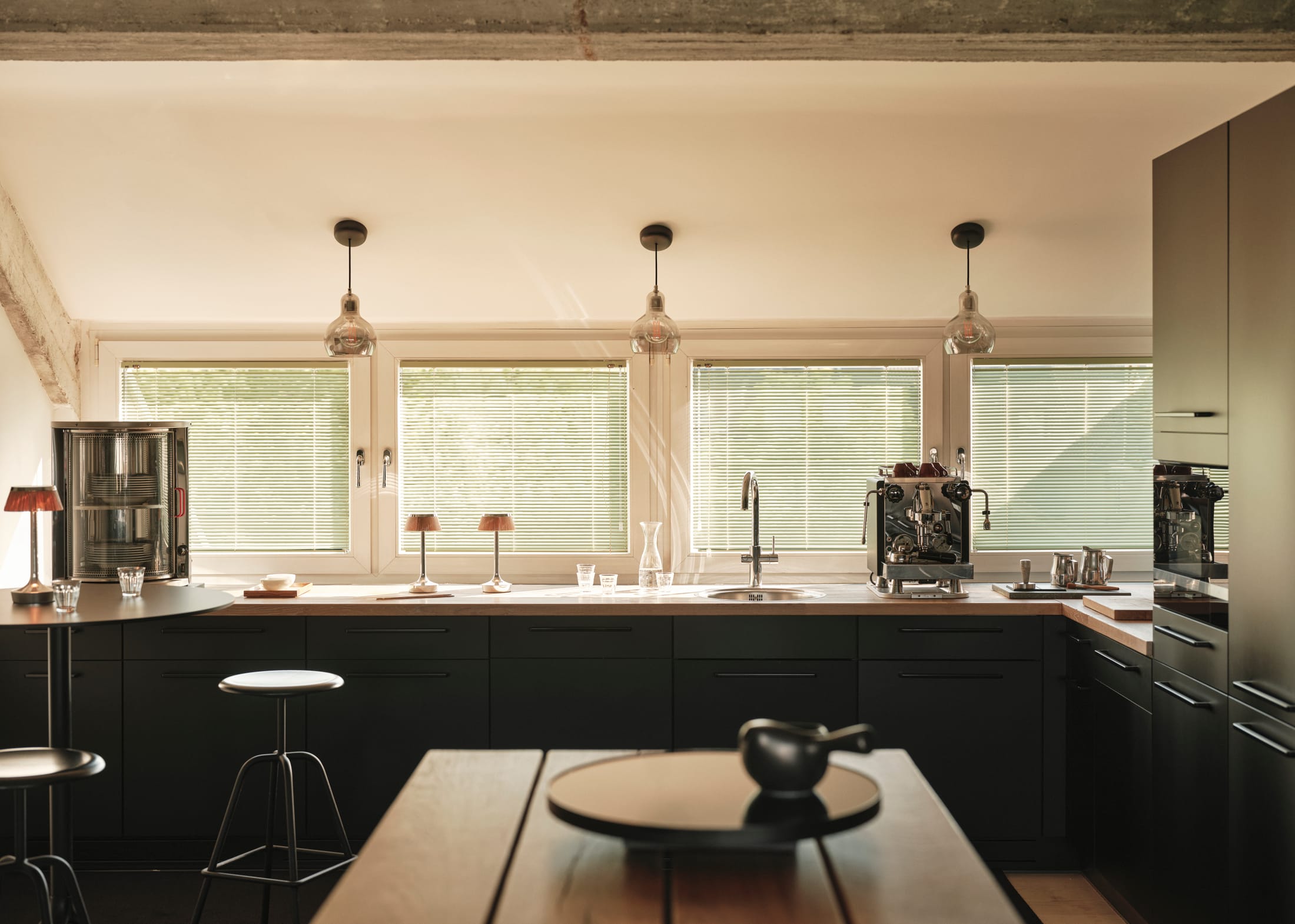 The sleek, minimalist wellness area at Valentyns featuring premium materials.