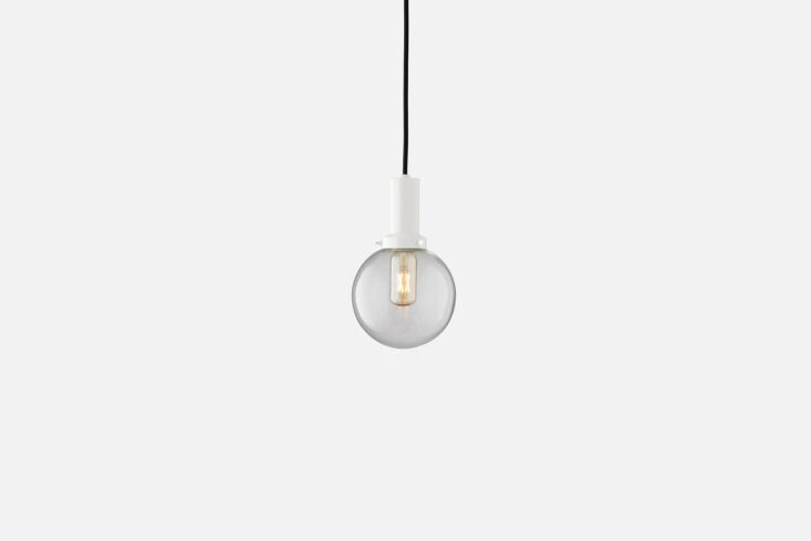 The Schoolhouse Otto clear glass cord pendant with high-quality metal hardware.