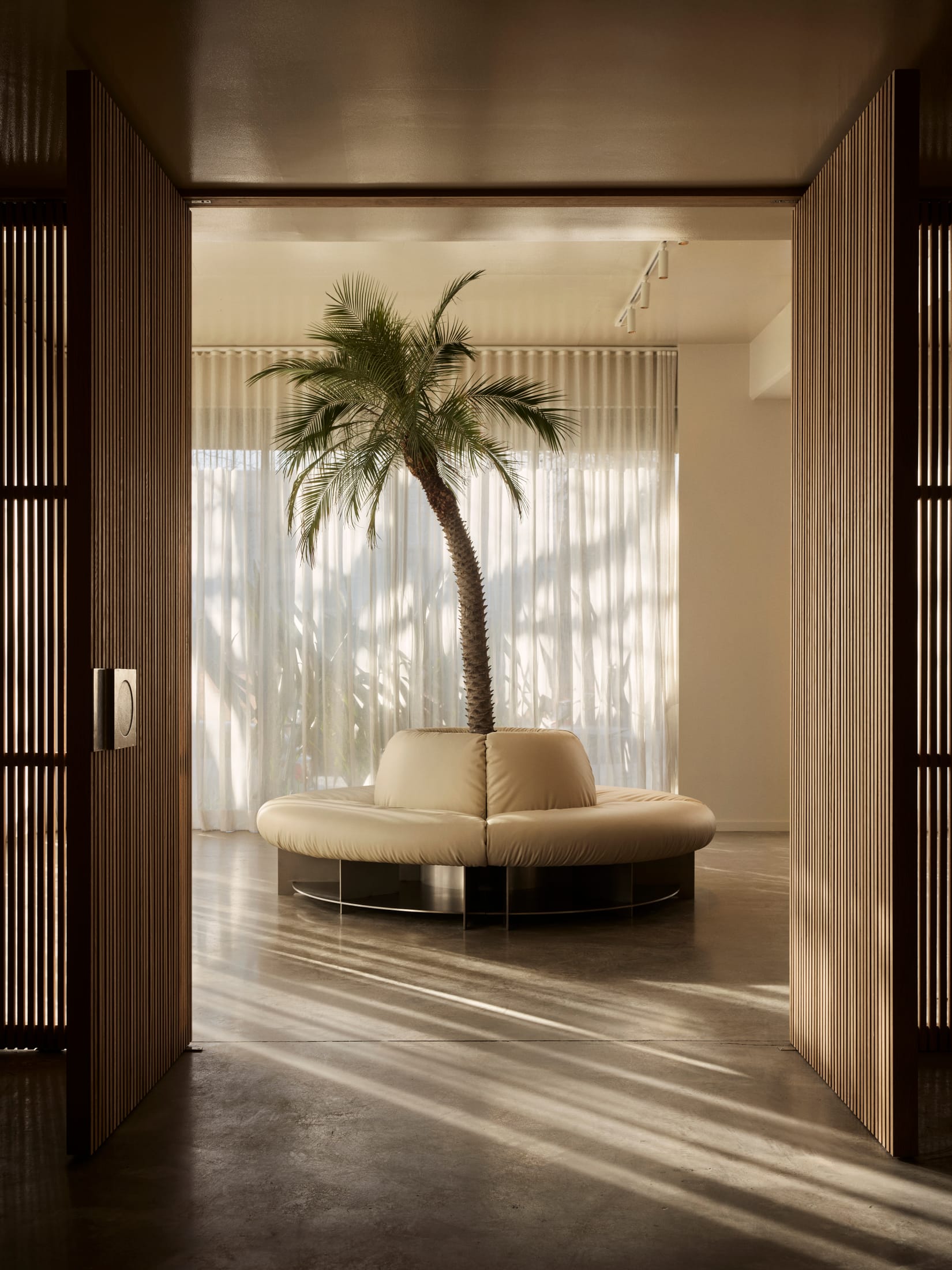 Wide perspective of the open-plan Ellison Studios showroom in Waterloo, Sydney.
