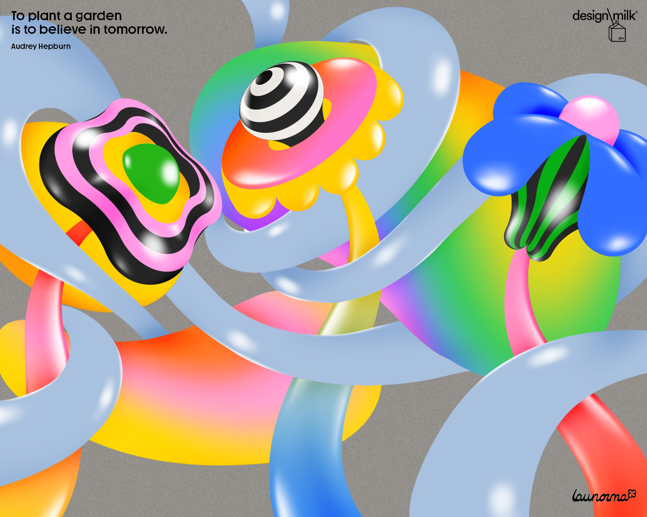 November 2025 desktop wallpaper featuring Launorma's digital art.