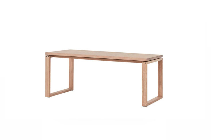 Oyoy Pi Coffee Table made from light solid oak with rounded corners.